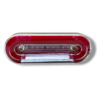 Габаритний ліхтар Neon червоний, 12/24V з нижньою білою підсвіткою