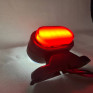Міні габаритний ліхтар овальний Neon, 12/24 Вольт біло-червоний