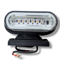 Габаритний ліхтар Червоно-Білий Neon, 12/24V з динамічним поворотом 130×75×85 мм